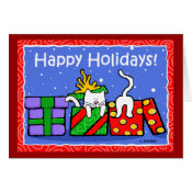 Happy Holidays Cats Greeting Cards