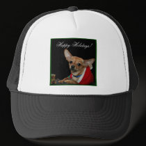 Happy Holidays Chihuahua cap hats