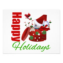 Happy Holidays Christmas Box Personalized Announcements