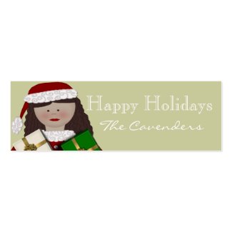 Happy Holidays Christmas Lady Gift Tags profilecard