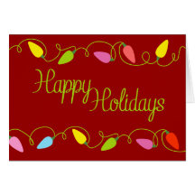 Happy Holidays Christmas Lights Greeting Card