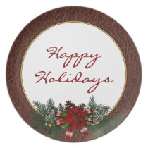 Happy Holidays Christmas Plate