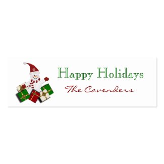 Happy Holidays Christmas Snowman Gift Tags profilecard
