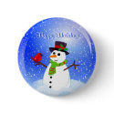 Happy Holidays Christmas Snowman Pin buttons