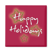 Happy Holidays Christmas Stars magnets