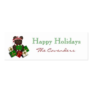 Happy Holidays Christmas Teddy Bear Gift Tags profilecard