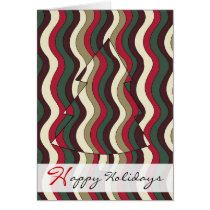 Happy Holidays Christmas Tree Wavy Line Design Card