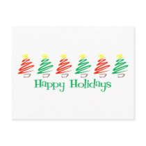 Happy Holidays (Christmas Trees) postcards by LushLaundry Happy Holidays (Christmas Trees) postcards