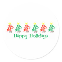 Happy Holidays (Christmas Trees) stickers