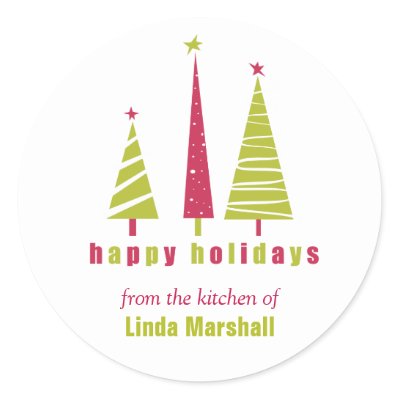 Happy Holidays Christmas Trees Sticker