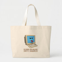 HAPPY HOLIDAYS  COMPUTER GREETING GIFTS CANVAS BAG