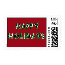 Happy Holidays Cow Print Stamp