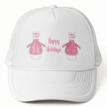 Happy Holidays Customizable Snowmen hats
