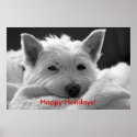 Happy Holidays - Cute Westie Dog Poster posters