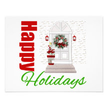Happy Holidays Decorated Door v2 Custom Invites