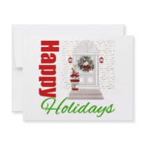 Happy Holidays Decorated Door v2 invitations
