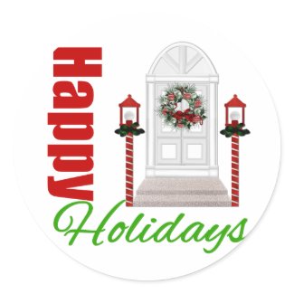 Happy Holidays Decorated Door v3 sticker