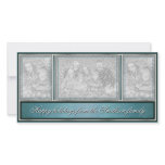 Happy Holidays Elegant Modern Aqua Teal Photo Greeting Card