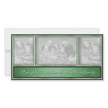 Happy Holidays Elegant Modern Green Personalized Photo Card