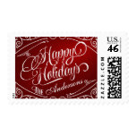 Happy Holidays Elegant Vintage Christmas Postage