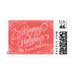 Happy Holidays Elegant Vintage Christmas Postage