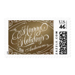 Happy Holidays Elegant Vintage Christmas Postage