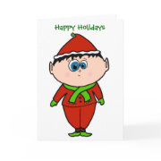 Happy Holidays Elf card