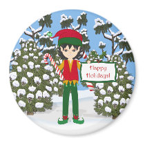 Happy Holidays Elf Magnet by KirstenEdwards Happy Holidays Elf Magnet