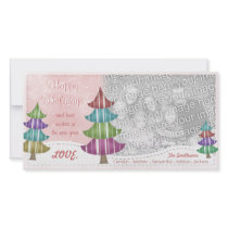 Happy Holidays Family Christmas Whimsical Trees Picture Card