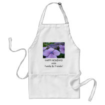 HAPPY HOLIDAYS Family Friends Apron Gift Hydrangea by Basleeartprintgifts HAPPY HOLIDAYS Family Friends Apron Gift Hydrangea