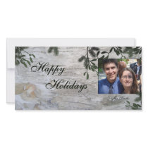 Happy Holidays Family Photo Card - Mistletoe Holly