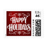 Happy Holidays Fancy Rustic Christmas Postage