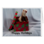 Happy Holidays Ferret Card cards