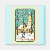 happy holidays fridge magnets