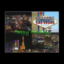 Happy Holidays from Las Vegas Scenic Postcard