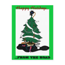 Happy Holidays..from the road postcard by wolffreeborn Happy Holidays..from the road postcard
