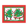 Happy Holidays Funny Dancing Christmas Trees Post Cards