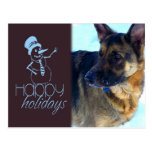 Happy Holidays German Shepherd in Snow Postcard