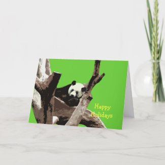 Happy Holidays giant panda Cards