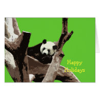 Happy Holidays giant panda Cards