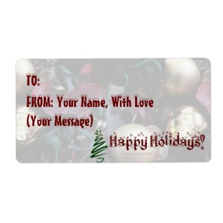Happy Holidays Gift Tag/Avery Label - Customize label
