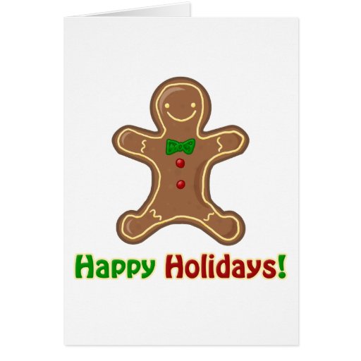 Happy Holidays Gingerbread Man Greeting Card