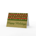 Happy Holidays Gold DIamonds and Stripes Cards