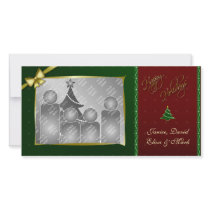 Happy Holidays Gold Finish Christmas photo cards