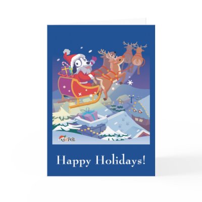 Happy Holidays! GoPets Greeting Card by GoPets