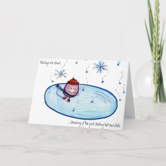 Happy Holidays Grape Skating Card 2009 card