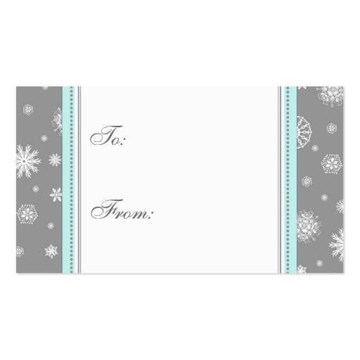 Happy Holidays Gray Snowflakes Gift Tags Business Card Templates (front side)