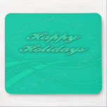 Happy Holidays Green on Green Holiday Design mousepads