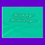 Happy Holidays Green on Green Holiday Design postcards