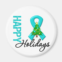 Happy Holidays Gynecologic Cancer Awareness Fridge Magnet